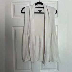 Covington small White Open-Front Sweater Vest Normcore Chic Minimalist